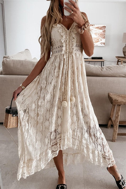 Boho Summer Lace Maxi Dress Small Boho Summer Lace Maxi Dress Small