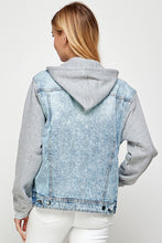Women's Denim Jacket with Fleece Hoodie