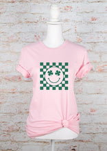 Smiley Checkered St. Patrick's Day Crew Tee