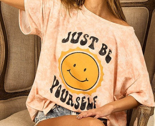 Just Be Yourself Smiley Face Tee