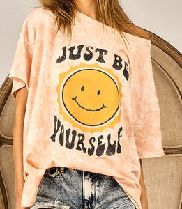 Just Be Yourself Smiley Face Tee