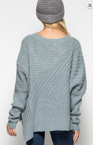 Slate Blue Oversized Sweater