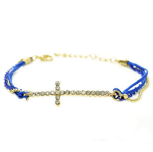 Crystal Studded Cross Bracelet