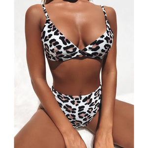 Leopard High Waist Bikini Swimsuit